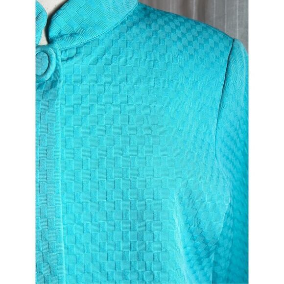 Scotty Lane Turquoise Quilted Cape Blazer - Size L - Picture 2 of 5